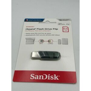 New Sandisk iXpand Flash Drive Flip 64GB iPhone iPad Lightning USB Thumbdrive